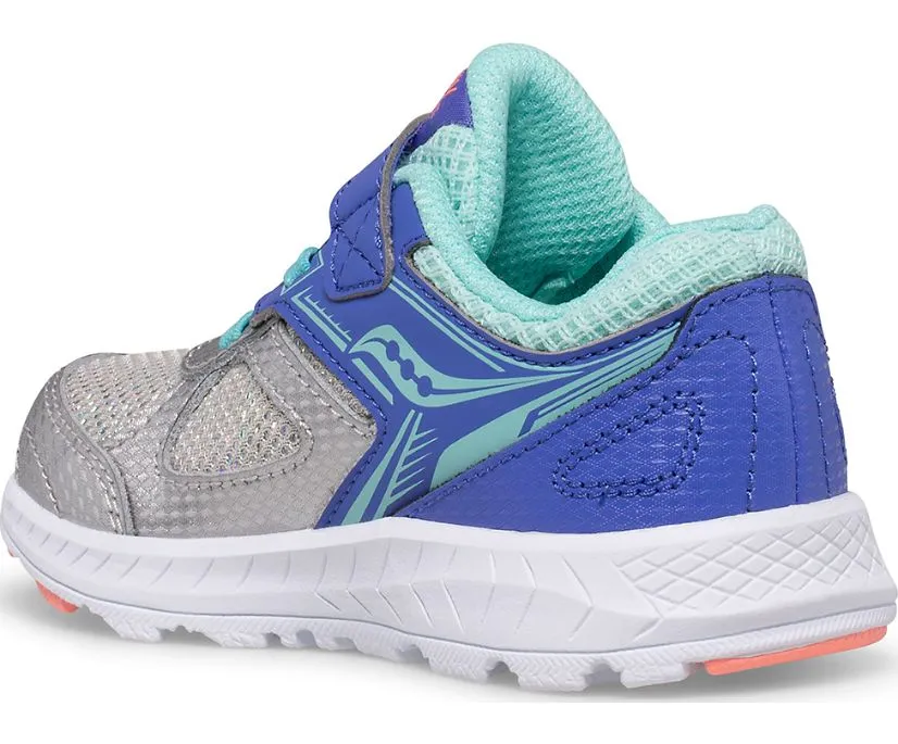 Saucony Cohesion 14 A/C Jr. Runner - Silver/Periwinkle/Turquoise