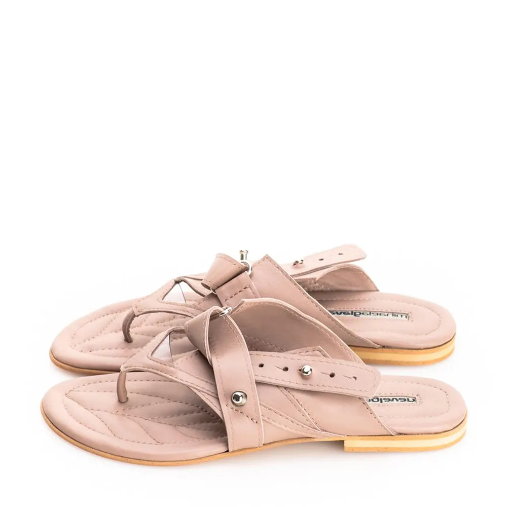 SHR Flip Up beige leather sandals