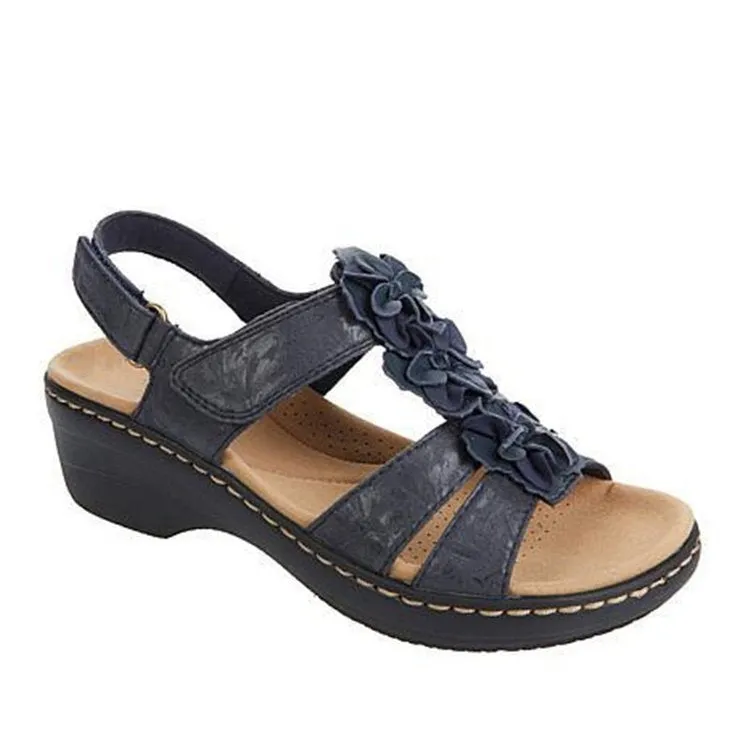 Summer 2024 Sandals New cut-out wedges fishmouth flowers casual and comfortable sandals