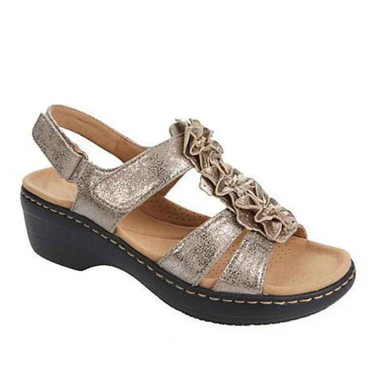 Summer 2024 Sandals New cut-out wedges fishmouth flowers casual and comfortable sandals