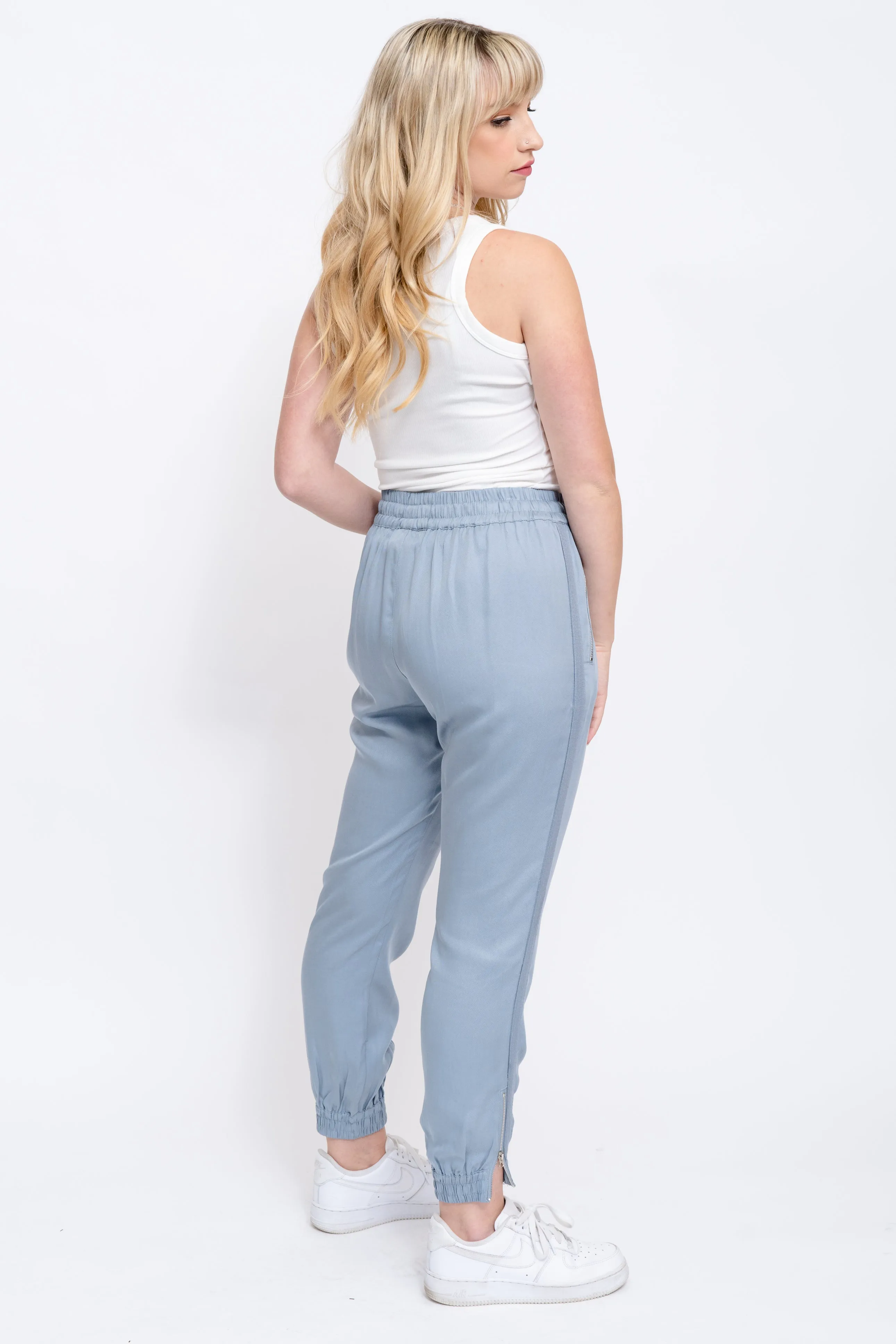 Tencel Jogger Pants-Powder Blue