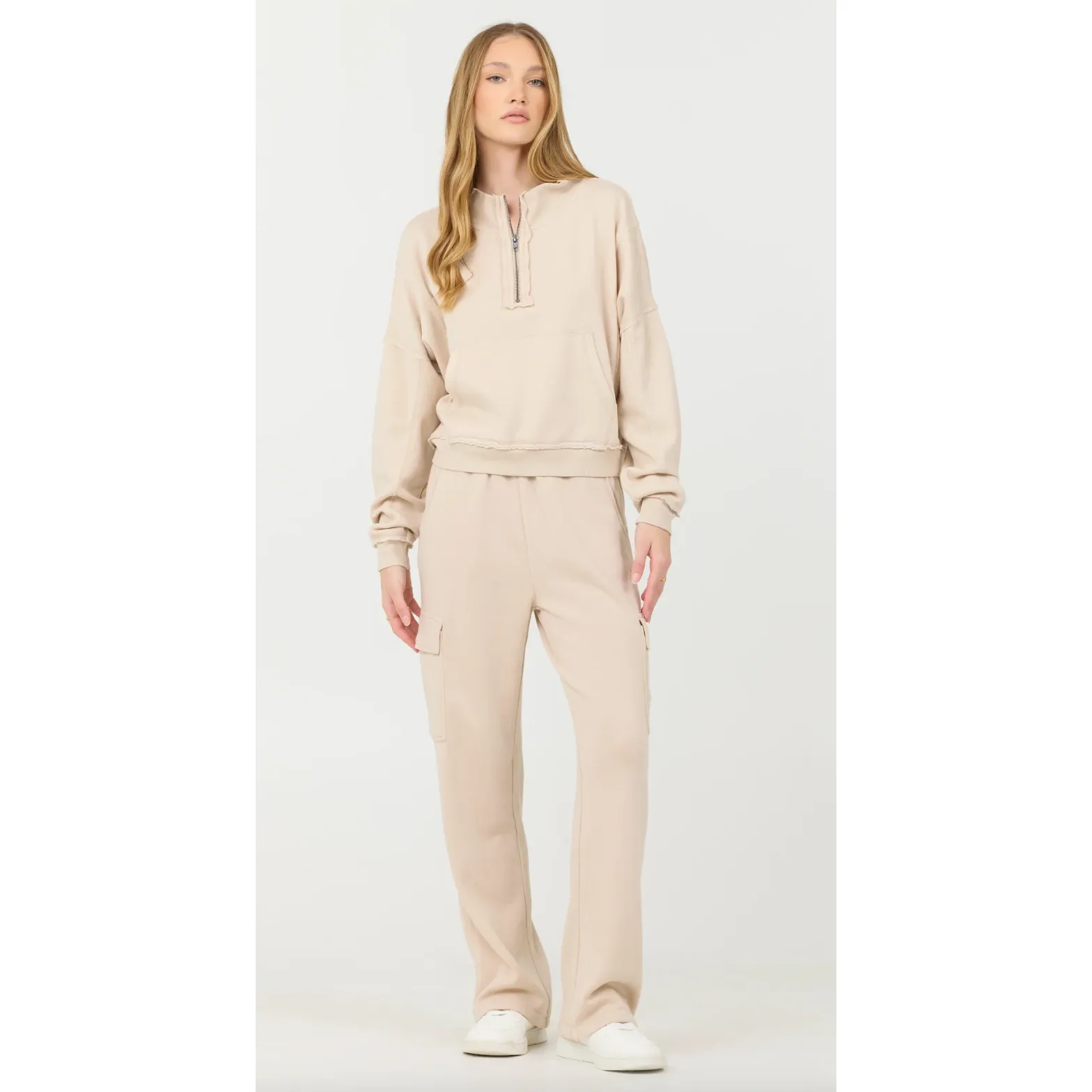 The Billie Beige Cashmere Fleece Luxe Loungewear Set