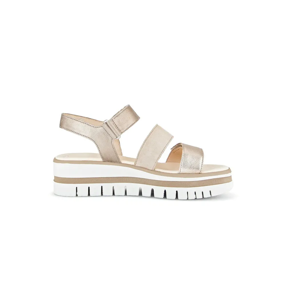Three Strap Sandal - Metallic Dessert