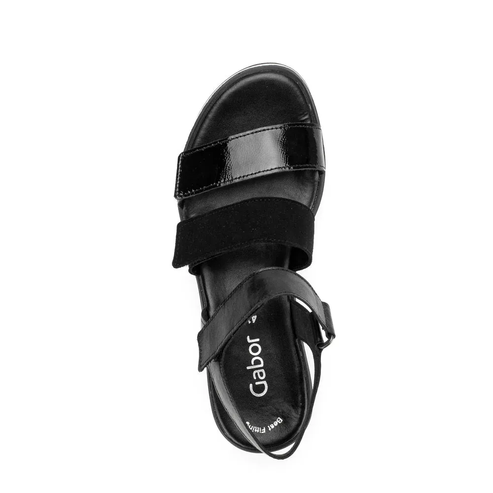 Three Strap Sandals - Black