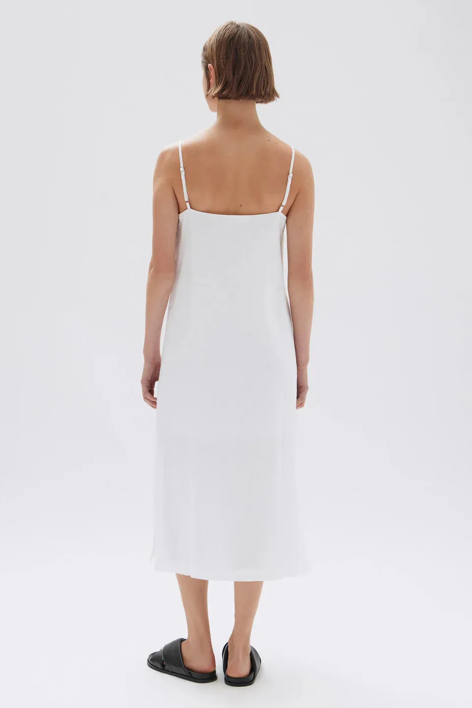 Vallory Linen Slip Dress - White