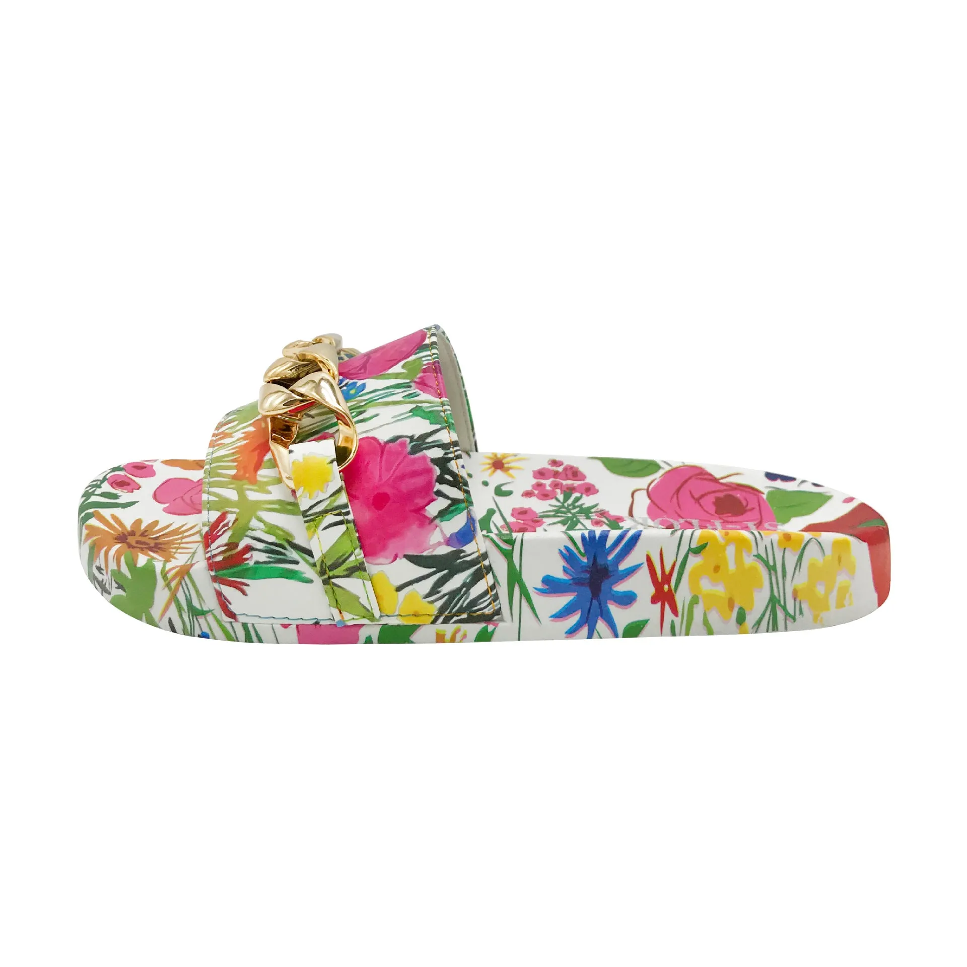 Women Fashion Floral Chain Light Comfortable Peep Toe Slippers