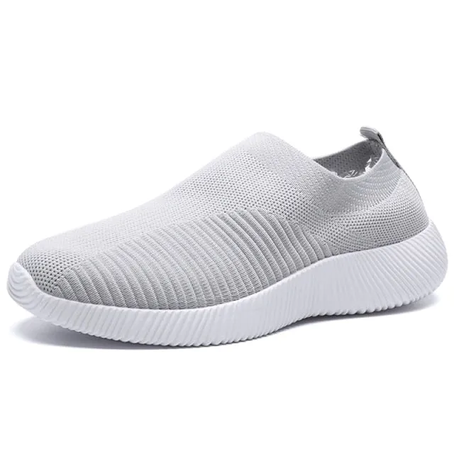 Women Slip on Soft Ladies Casual Running Shoes Knit Sock Shoes Flats