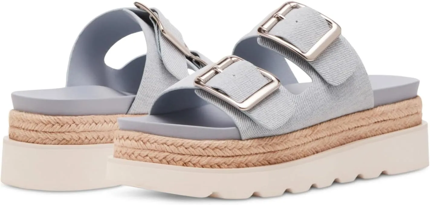 Yishaweiqi Espadrilles Platform Sandals for Women Comfortable Raffia Flatform Sandals Adjustable Buckle Straps Woven Straw Crochet Flat Slide Sandals Summer Beach Shoes